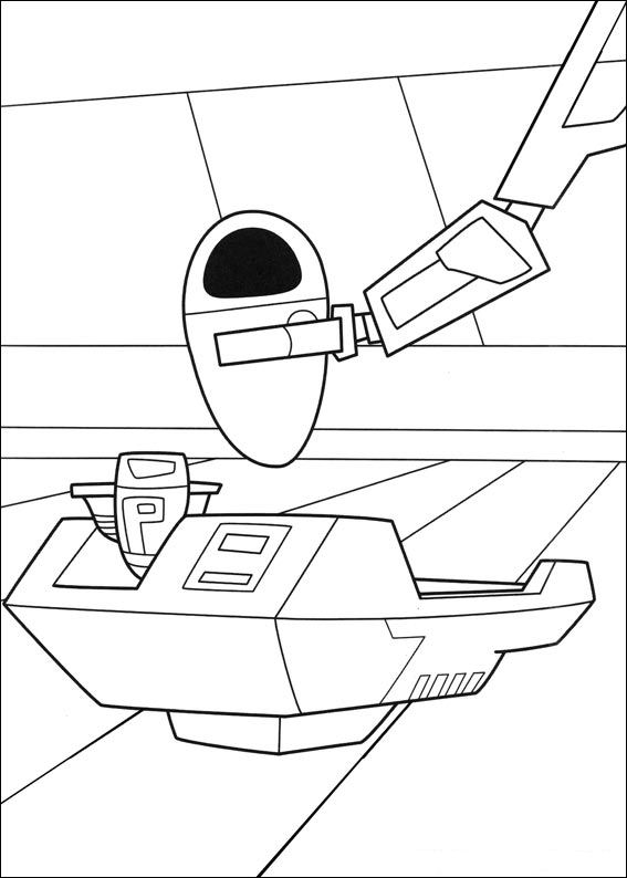 Plansa de colorat cu Wall E 15 7
